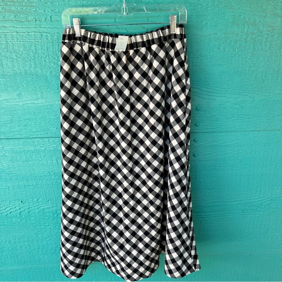 NWT Anthropologie Maeve Gingham Crop Top Midi Skirt Set Black White SIZE SMALL - Picture 12 of 12